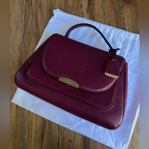 Kate Spade Red Leather Satchel with Gold Hardware